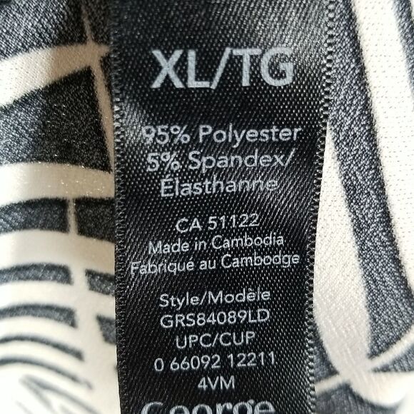 🎁5/$25 GEORGE Dress Womens Size XL Short Sleeve Summer Dress | Black and White - Picture 8 of 8